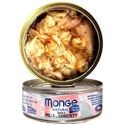 Monge Natural консервы для кошек Тунец/курица/креветки, 80 г