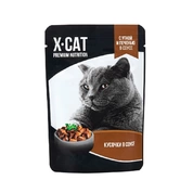 X-Cat корм для кошек Утка/печень соус, 85 г