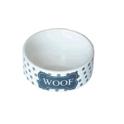 N1 миска керамическая Woof бело-черная,12.5*5 см
