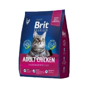 Brit Premium Adult корм для взрослых кошек с курицей