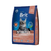 Brit Premium Sterilised корм для стерилизованных кошек с лососем и курицей