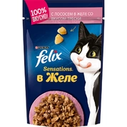 Felix sensations корм для кошек Лосось/треска желе, 75 г