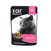 X-Cat корм для стерилизованных кошек Лосось соус, 85 г