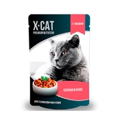 X-Cat корм для стерилизованных кошек Говядина соус, 85 г