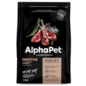 AlphaPet корм для собак мелких пород с чувствительным пищеварением Ягненок/рис