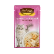 Деревенские лакомства корм для кошек Курица с Креветкой желе, 70 г
