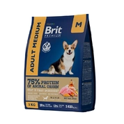 Brit Premium by Nature Adult M для собак средних пород с курицей