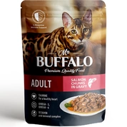 Mr.Buffalo корм для кошек здоровая кожа и шерсть Лосось в соусе, 85 г