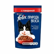 Felix Природа вкуса для взрослых кошек Говядина в соусе, 75 г