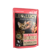 LEO&LUCY холистик д/Котят Кусочки в соусе с кроликом, курицей и биодобавками, 85 г