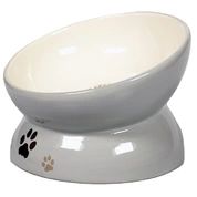 Mr.Kranch миска керамическая для кошек на подставке серая, 120 мл