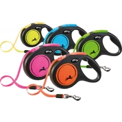 Flexi Neon New S рулетка для собак до 15 кг лента 5 м, светоотражающая