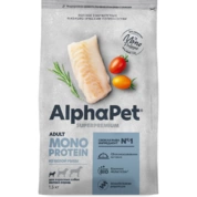 AlphaPet Monoprotein корм для собак мелких пород Белая рыба