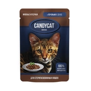 CANDYCAT влажный корм д/ стерилизованных кошек Печень в соусе, 85 г