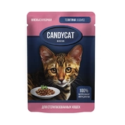 CANDYCAT влажный корм д/ стерилизованных кошек Телятина в соусе, 85 г