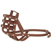 Аркон намордник для собак сетчатый кожаный 34см корчиневый