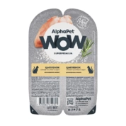 AlphaPet WoW корм для взрослых кошек Цыпленок сочные кусочки в соусе, 80г