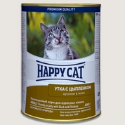 Happy Cat консервы д/кошек Утка/цыпленок кусочки в желе, 400г
