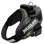 JULIUS-K9 IDC®-Powerharness XS/Mini шлейка для собак (40-53см/ 4-7кг), джинса-зеленый неон