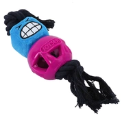 GiGwi игрушка для собак Верёвка с резиновым мячом и пищалкой M розовый, 37см