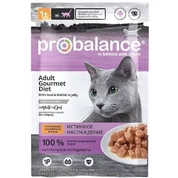 ProBalance Adult корм для кошек телятина и кролик в желе, 85 г