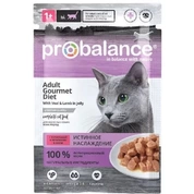 ProBalance Adult корм для кошек телятина и ягненок в желе, 85 г