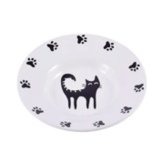 Mr.Kranch миска керамическая для кошек блюдце, 140 мл белая