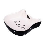 Mr.Kranch миска керамическая для кошек Мордочка кошки черная с белым, 200мл