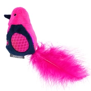 GiGwi игрушка для кошек Птичка с LED и перьями розовая, 19 см