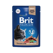 Brit Premium корм для стерилизованных кошек Куриная печень в соусе, 85 г