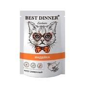Best Dinner Exclusive для взрослых кошек и котят сливочный мусс Индейка, 85г