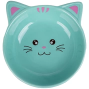 КерамикАрт миска для кошек керамическая Мордочка кошки, голубая, 240 мл