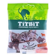 TitBit лакомство для кошек Хрустящие подушечки с паштетом из ягненка 30г