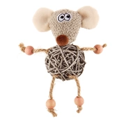 GiGwi игрушка для кошек Мяч плетеный мышка с колокольчиком