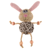 GiGwi игрушка для кошек Заяц с плетеным мячиком с колокольчиком