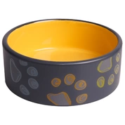 Mr.Kranch миска керамическая для собак черная с желтым, 420 мл