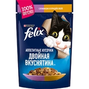 Felix Двойная вкуснятина корм для кошек Ягненок/курица желе, 75 г