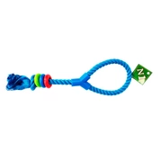 №1 игрушка для собак Грейфер с петлей и цветными кольцами, синий, 42 см