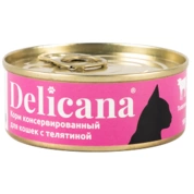 Delicana консервы для кошек Телятина, 100 г