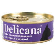 Delicana консервы для кошек Индейка, 100 г