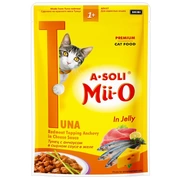 A-soli Mii-O корм для кошек Тунец/анчоус в сырном соусе желе, 80 г
