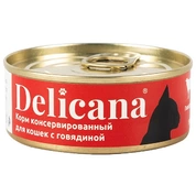 Delicana консервы для кошек Говядина, 100 г