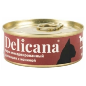 Delicana консервы для кошек Конина, 100 г