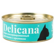 Delicana консервы для кошек Кролик, 100 г