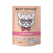 Best Dinner корм для кошек и котят с 6 месяцев Телятина суфле, 85 г