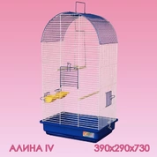 Zoo Мой Мир клетка для птиц Алина-4 большой поддон, 39*29*h61 см (жерд+1кач+ 2 корм)