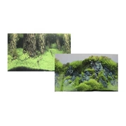 Фон аквариумный двухсторонний Затопленный лес/Камни с растениями (30/60 см)