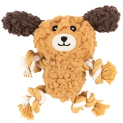 AROMADOG игрушка для собак Собачка с канатами с пищалкой, рыжая, 15 см