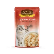 Деревенские лакомства корм для кошек Курица с Уткой желе, 70 г