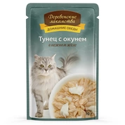 Деревенские лакомства корм для кошек Тунец с Окунем, 70 г